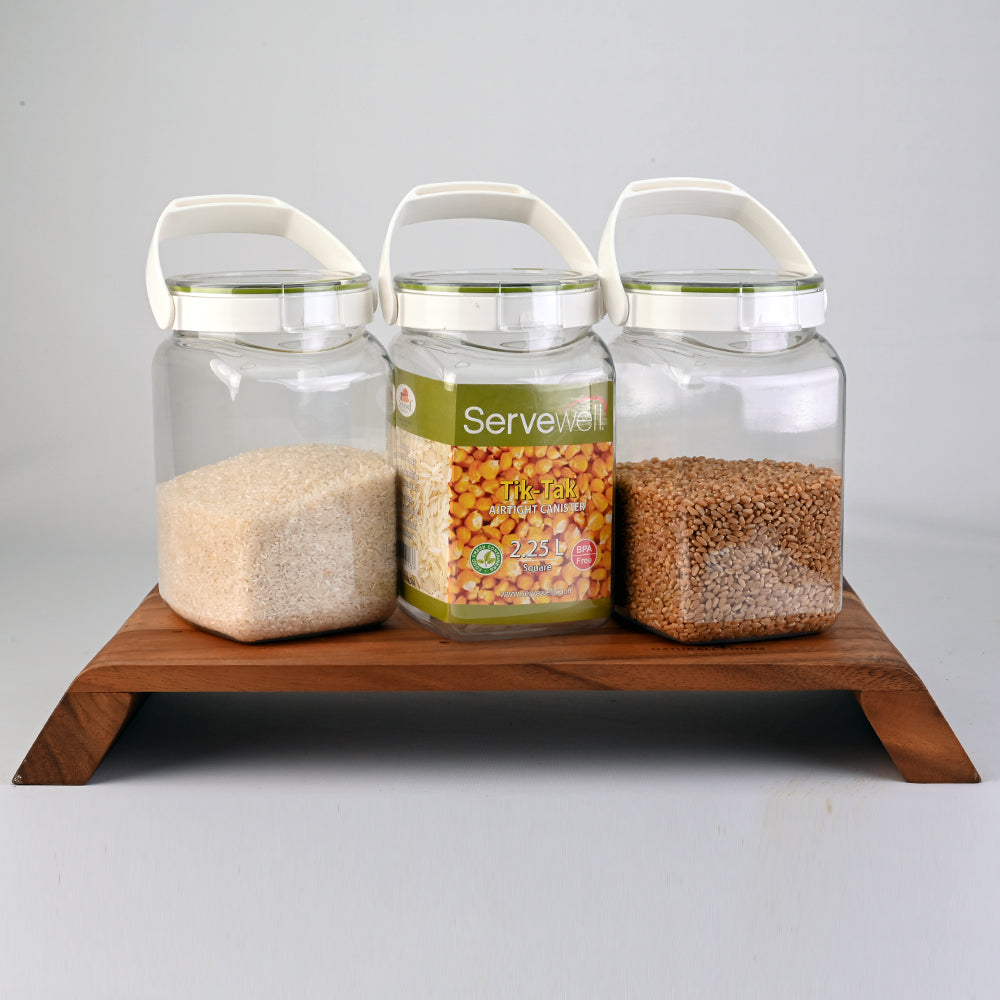 Container Airtight Tik-Tak Set 3 pc Square 2.25 ltr