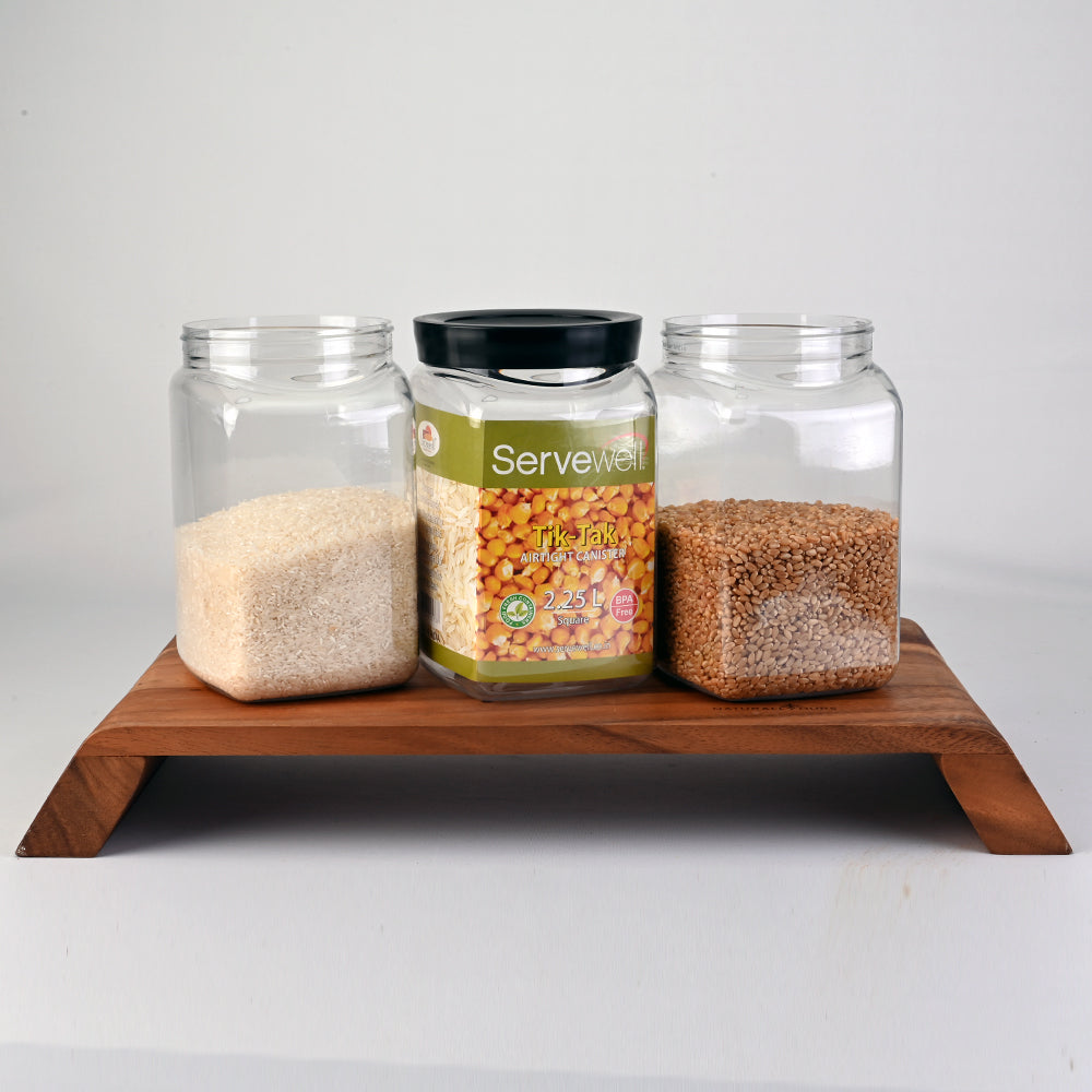 Container Airtight Tik-Tak Set 3 pc Square 2.25 ltr