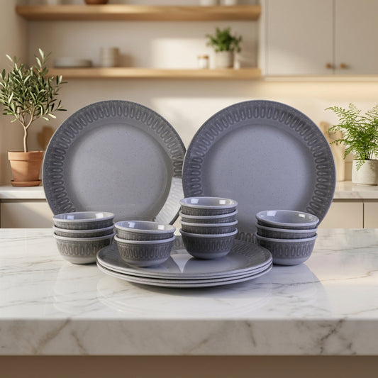 18 pc Dinner Set Gravel - Tracery