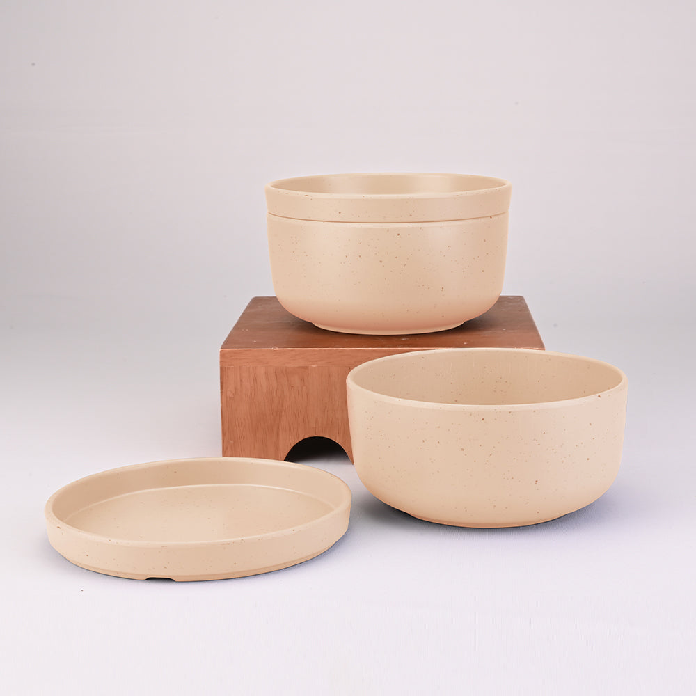 Servewell Dinner Set 31 pc Thali - Dots Yellow