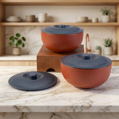 31 pc Dinner Set Portico - Ink and Terracotta