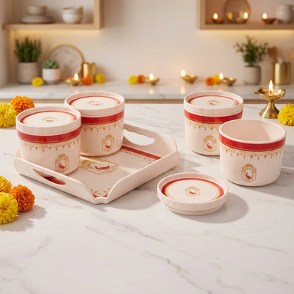 5 pc Elegant Jar Airtight Serving Set - Mayura