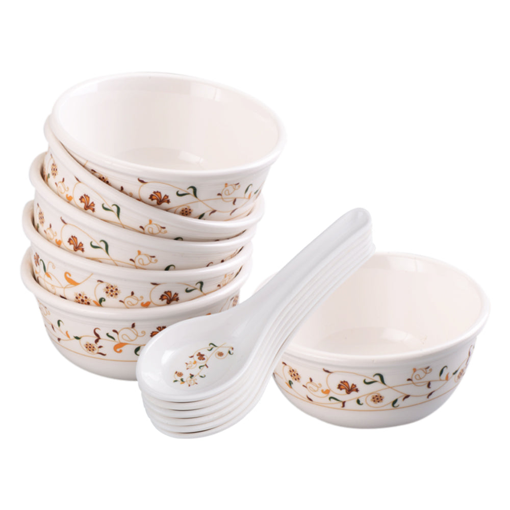 12 pc Soup Bowl with Spoon Set - Filigree