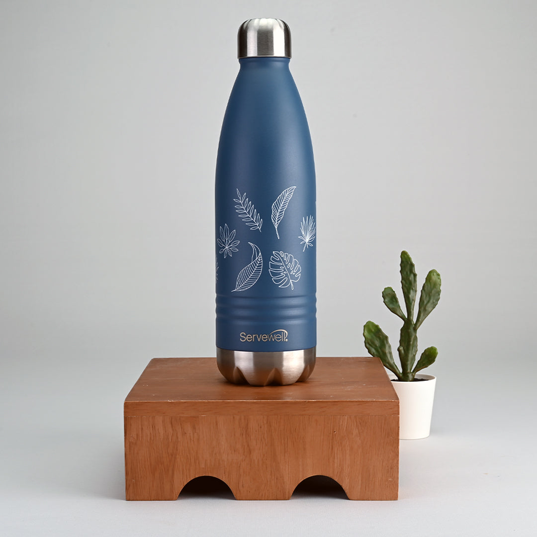 Indus - SS Vacuum Bottle 1000 ml - Autumn Imperial Blue