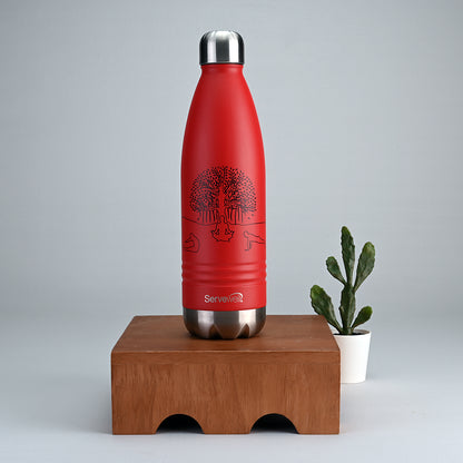 Indus - SS Vacuum Bottle 1000 ml - Yoga Fuji Red