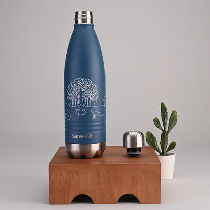 Indus - SS Vacuum Bottle 1000 ml - Yoga Imperial Blue