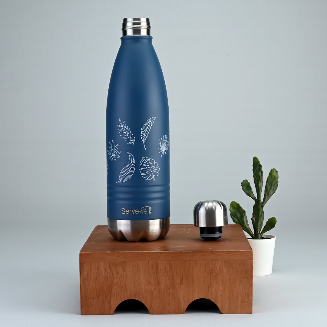 Indus - SS Vacuum Bottle 1000 ml - Autumn Imperial Blue