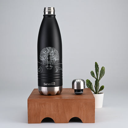 Indus SS Vacuum Bottle 1000 ml - Yoga Jet Black