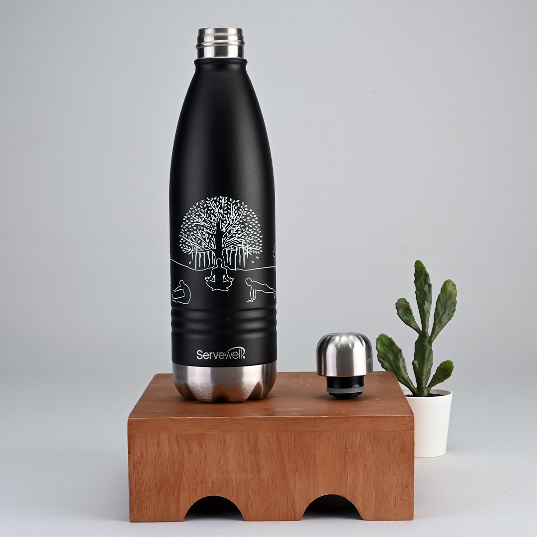 Indus SS Vacuum Bottle 750 ml - Yoga Jet Black