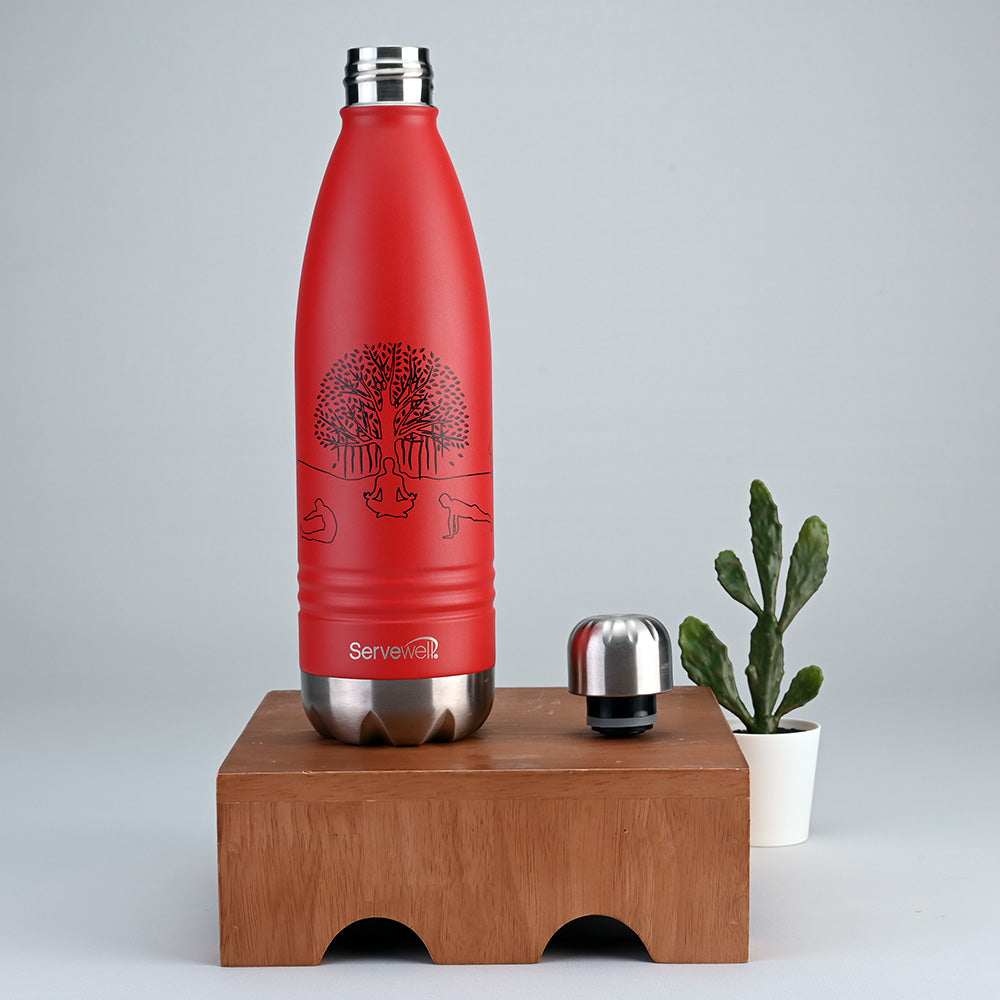 Indus - SS Vacuum Bottle 500 ml - Yoga Fuji Red