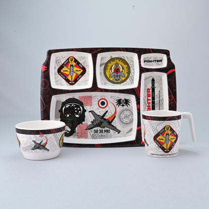 3 pc Rect Plate, Mug & Bowl Set - Fighter