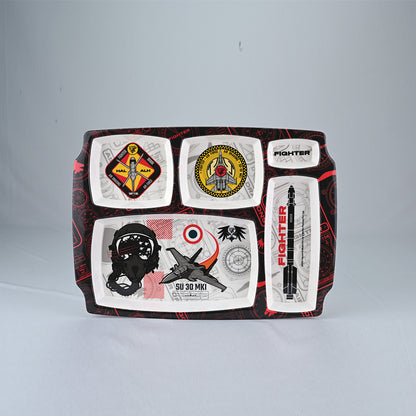 3 pc Rect Plate, Mug & Bowl Set - Fighter