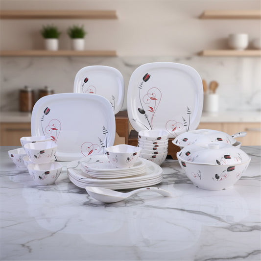 31pc Dinner Set: Night Tulip