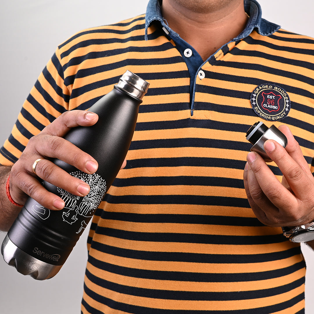 Indus - SS Vacuum Bottle 1000 ml - Yoga Jet Black