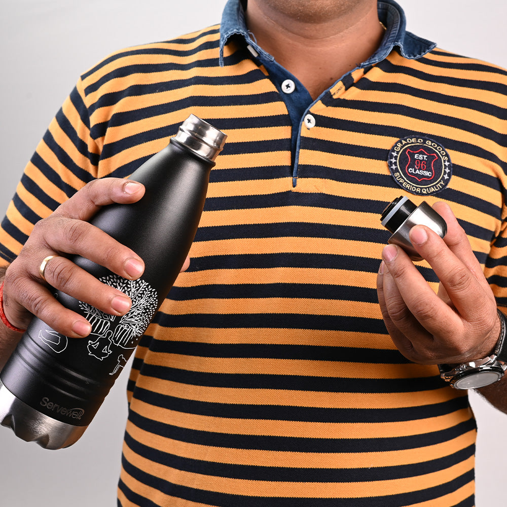 Indus - SS Vacuum Bottle 500 ml - Yoga Jet Black