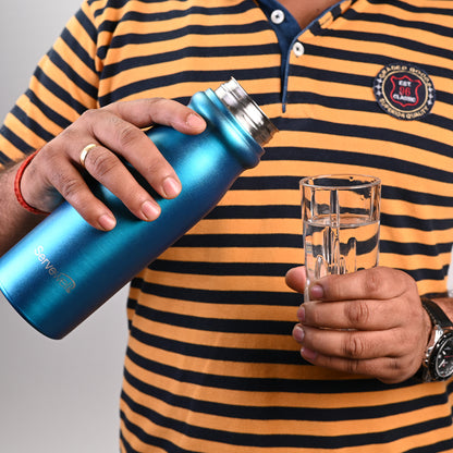 Hudson Steel Fridge Bottles Striking Blue