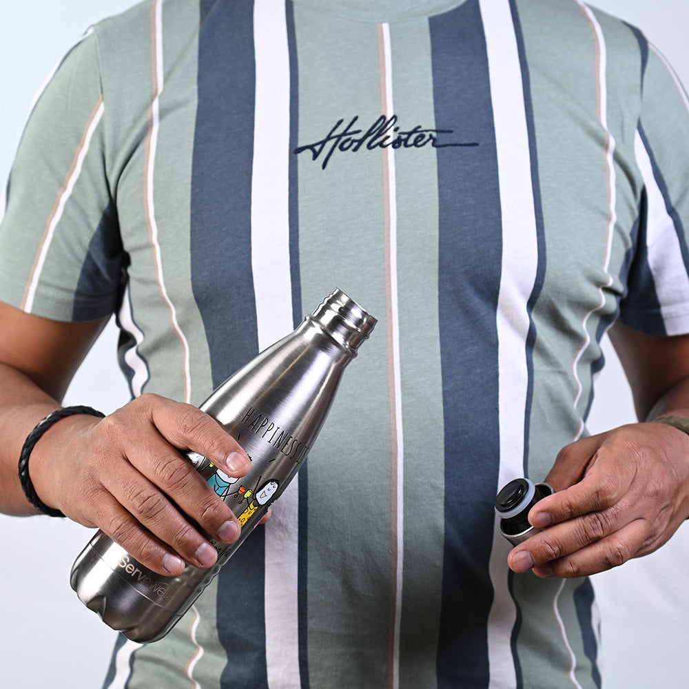 Indus - SS Vacuum Bottle 500 ml - Happiness Is… Steel