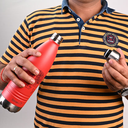 Indus - SS Vacuum Bottle 1000 ml - Yoga Fuji Red