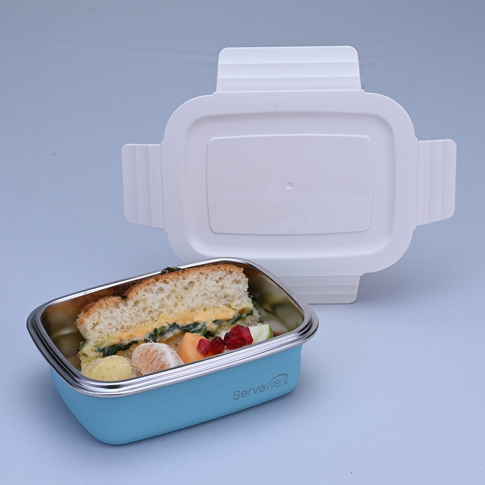 Bite Single Wall Lunch Box 400 ml - Blue