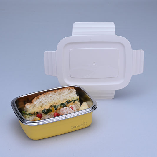 Bite Single Wall Lunch Box 400 ml - Yellow