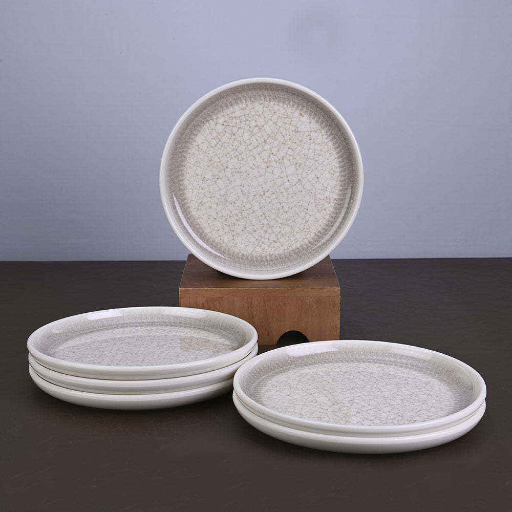 6 pc Side Plate Set Dome 19 cm - Crema