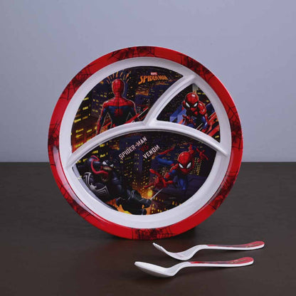 3 pc Rd 3Plate Fork & Spoon Set - Spiderman
