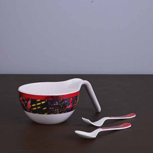 3 pc Maggie Bowl Fork & Spoon Set - Spiderman