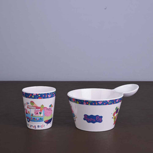 2 pc Fries Bowl & Glass Set - Peppa Pig