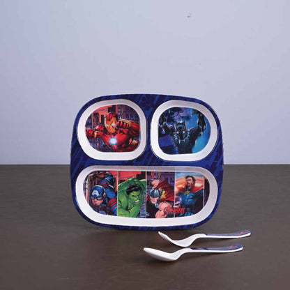 3 pc Rect 3Plate Fork & Spoon Set -  Avengers