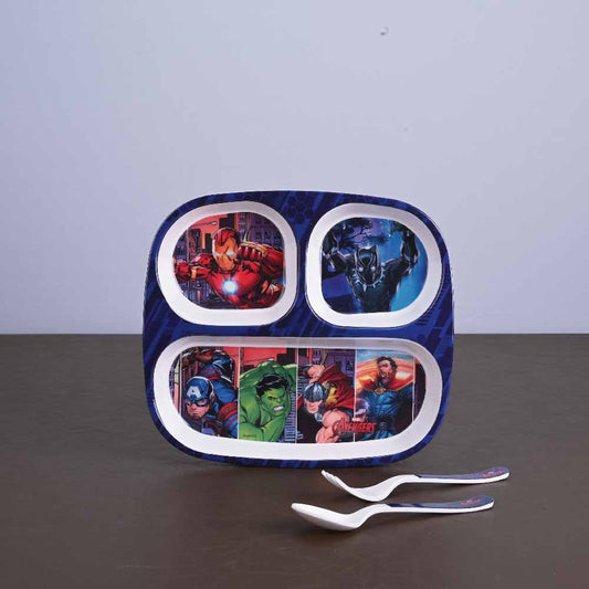 3 pc Rect 3Plate Fork & Spoon Set - Avengers