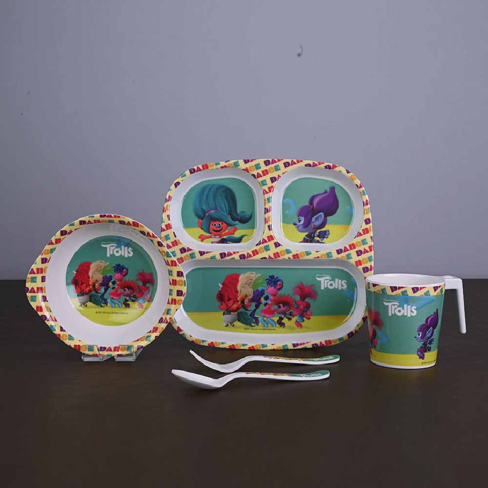 Servewell Trolls Theme Kids Fork and Spoon - Multicolour main image 1