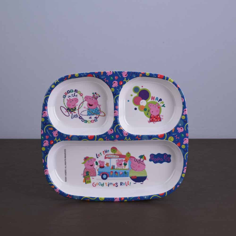 3 pc Rect 3Plate Fork & Spoon Set - Peppa Pig