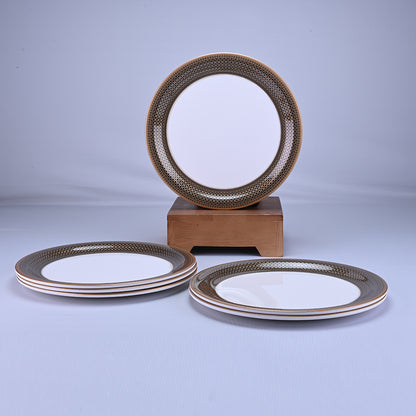 6 pc Dinner Plate Set  Rnd Gold 28 cm - Heera