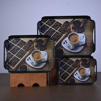 3 pc Elegant Trays Set - Coffee Tile
