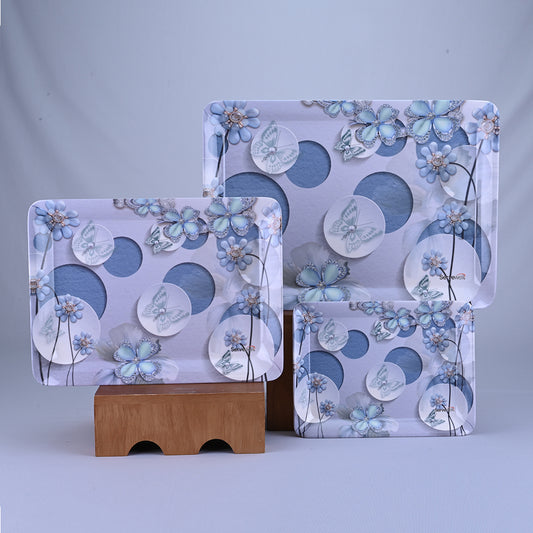 3 pc Tray Set Stylo - Butterfly