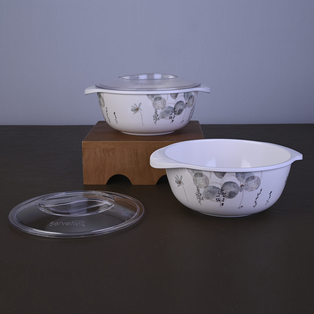 Serving Bowl with Lid Set 2 + 2 pc 19 cm - Zinnia