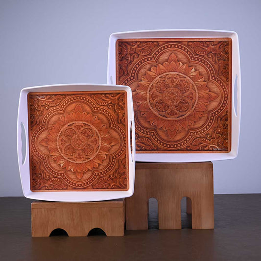 Tray Set 2 pc - Wood Block