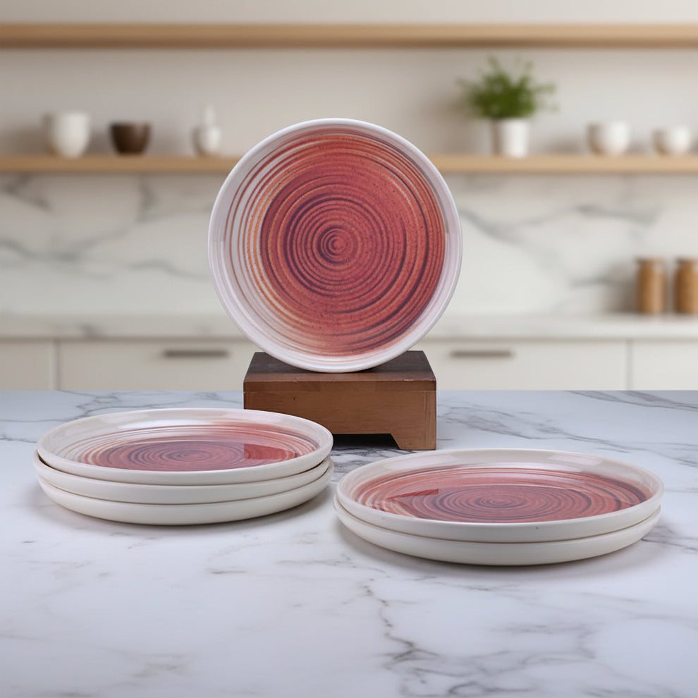 6 pc Dinner Plate Set Dome 27 cm - Spin (Cream Base) – Servewell Dinnerware