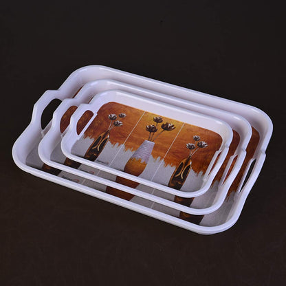 3 pc Handy Trays Set - Lotus Vase