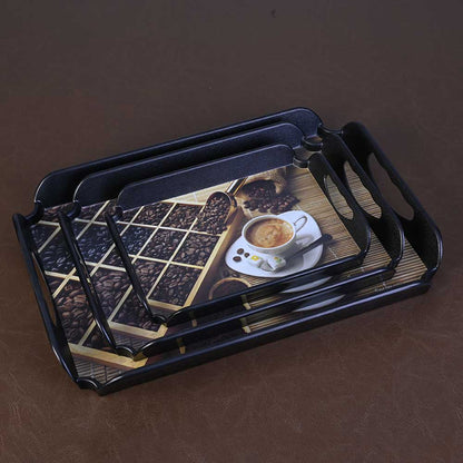 3 pc Elegant Trays Set - Coffee Tile