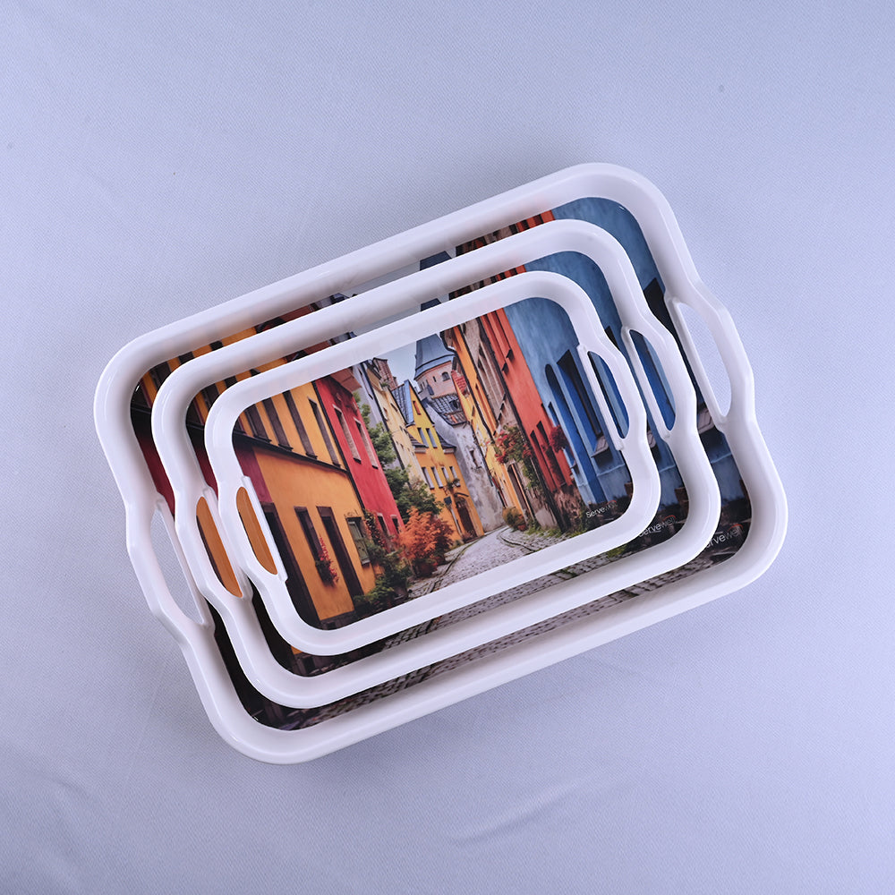 3 pc Tray Set Handy - Welcome