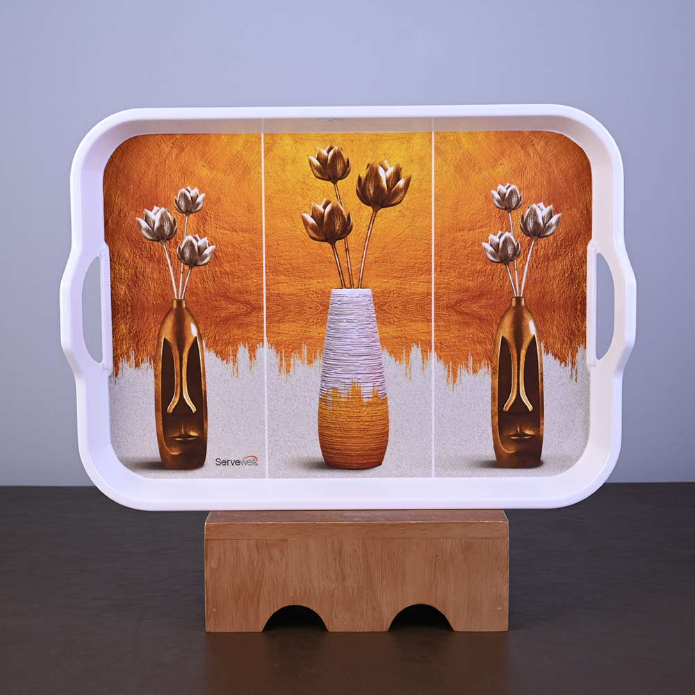 3 pc Handy Trays Set - Lotus Vase