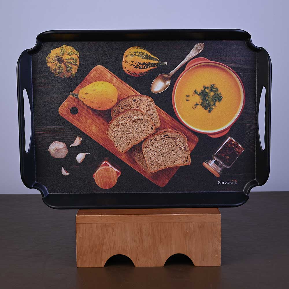 3 pc Elegant Trays Set - Pumpkin