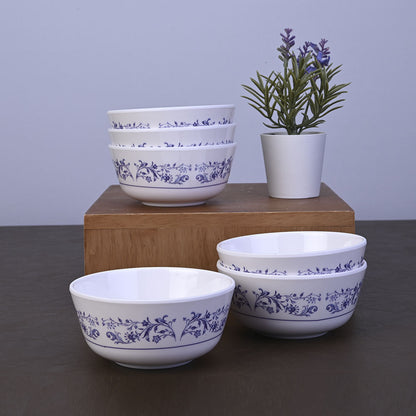 12 pc Soup Bowl with Spoon Set - Blue Pottery