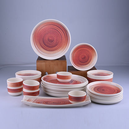 23 pc Dinner Set Dome - Spin (Green Base)