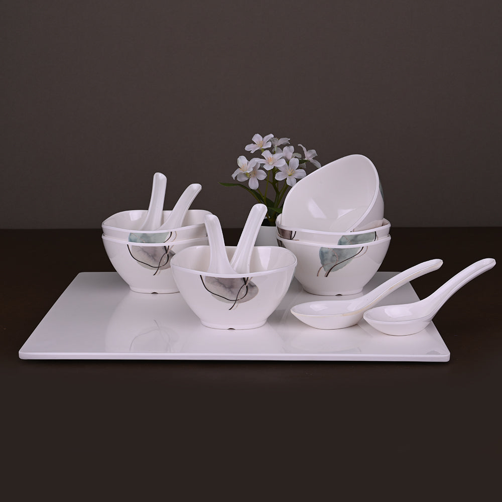 12 pc Soup Bowl with Spoon Set - Crystalline
