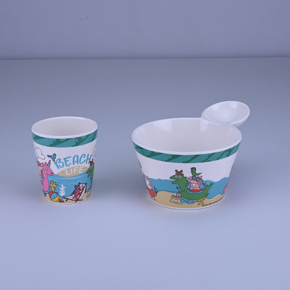 2 pc Fries Bowl & Glass Set - Peppa Pig