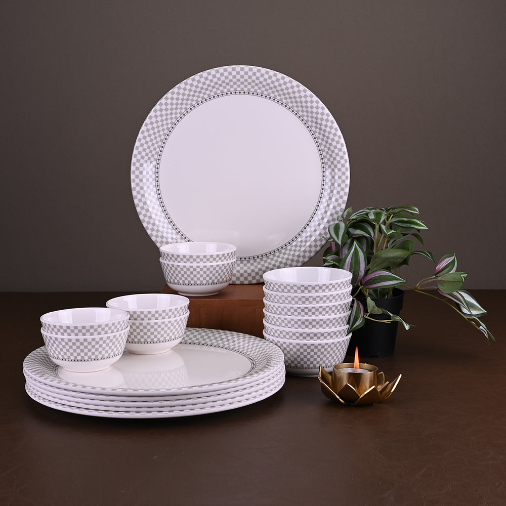 18 pc Dinner Set Checkers Servewell Dinnerware