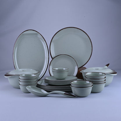 31 pc Dinner Set Gravel - Dot Green