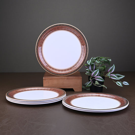 6 pc Dinner Plate Set  Rnd Gold 28 cm - Heera